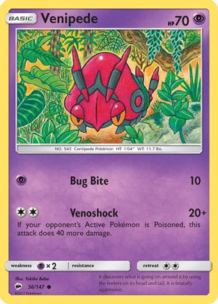 Venipede 056/147 SM Burning Shadows - Common