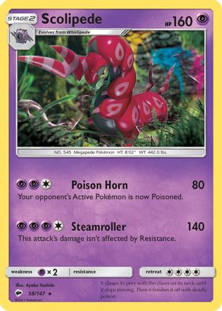 Scolipede 058 SM Burning Shadows - Rare