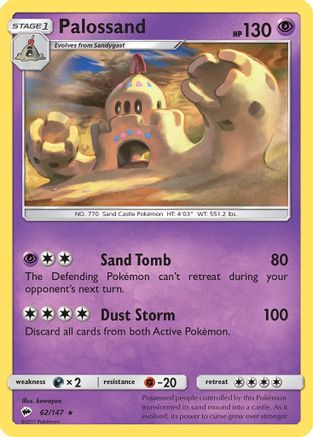 Palossand 062 - Holofoil SM Burning Shadows - Holo Rare
