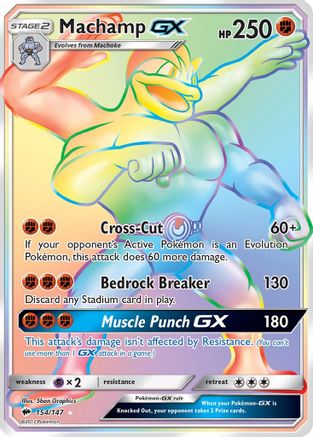 Machamp GX (Secret) - Holofoil SM Burning Shadows - Secret Rare