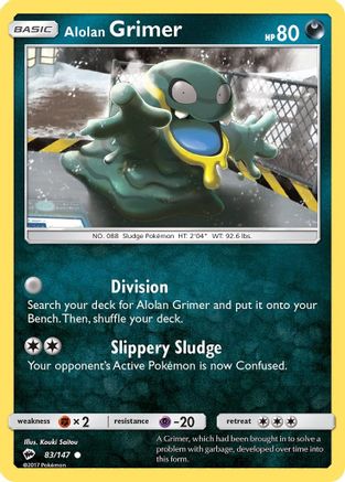 Alolan Grimer 083 - Reverse Holofoil SM Burning Shadows - Common