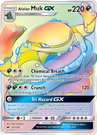 Alolan Muk GX (Secret) - Holofoil SM Burning Shadows - Secret Rare
