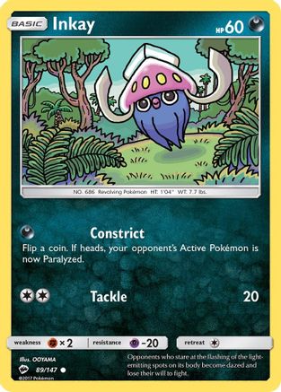 Inkay 089 - Reverse Holofoil SM Burning Shadows - Common