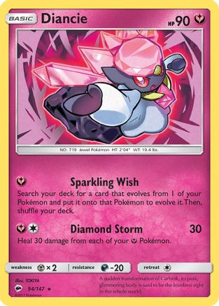 Diancie 094 - Holofoil SM Burning Shadows - Holo Rare