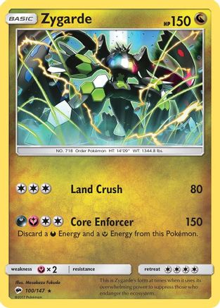 Zygarde 100 - Reverse Holofoil SM Burning Shadows - Holo Rare