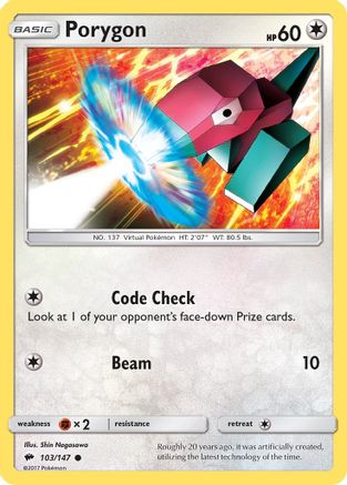 Porygon 103 SM Burning Shadows - Common