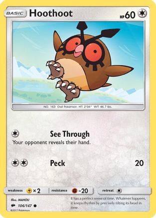Hoothoot 106 SM Burning Shadows - Common