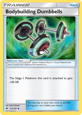 Bodybuilding Dumbbells 113 - Reverse Holofoil SM Burning Shadows - Uncommon