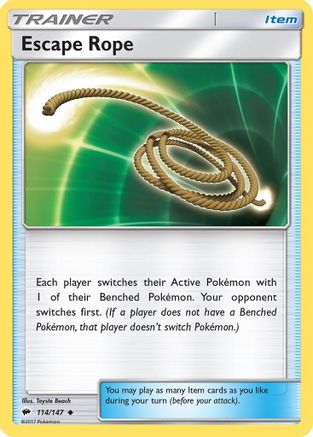Escape Rope 114 - Reverse Holofoil SM Burning Shadows - Uncommon