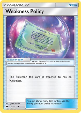 Weakness Policy 126 - Reverse Holofoil SM Burning Shadows - Uncommon