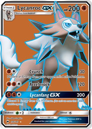 Lycanroc GX (Full Art) 136/147 - Holofoil SM Burning Shadows - Ultra Rare