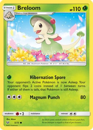 Breloom 005 - Reverse Holofoil Shining Legends - Common