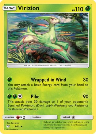 Virizion 008 - Holofoil Shining Legends - Holo Rare