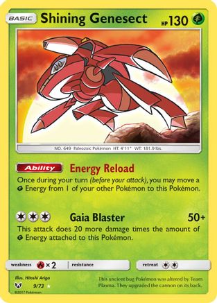 Shining Genesect 009 - Holofoil Shining Legends - Shiny Holo Rare