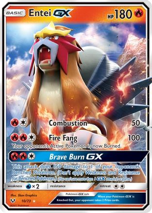 Entei GX 010 - Holofoil Shining Legends - Ultra Rare