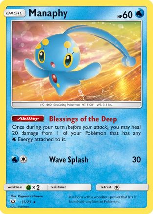 Manaphy 025 - Holofoil Shining Legends - Holo Rare