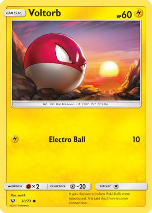 Voltorb 030/73 - Reverse Holofoil Shining Legends - Common