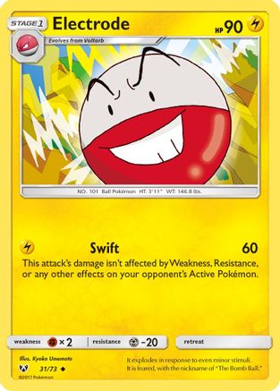 Electrode 031 - Reverse Holofoil Shining Legends - Uncommon