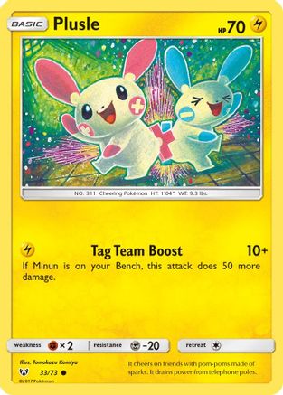 Plusle 033 - Reverse Holofoil Shining Legends - Common