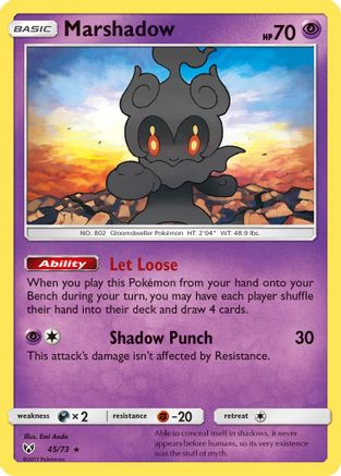 Marshadow 045 - Holofoil Shining Legends - Holo Rare