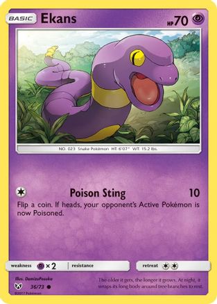 Ekans 036 - Reverse Holofoil Shining Legends - Common