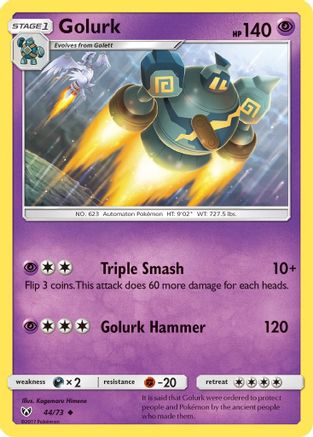 Golurk 044 - Reverse Holofoil Shining Legends - Uncommon