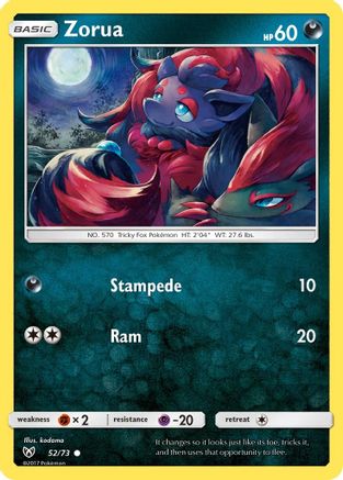Zorua 052 - Reverse Holofoil Shining Legends - Common