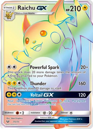 Raichu GX (Secret)/73 - Holofoil Shining Legends - Secret Rare