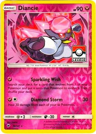 Diancie (Pokemon League) 094/147 - Reverse Holofoil League & Championship Cards - Promo