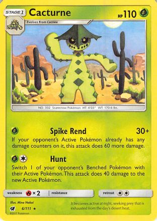 Cacturne 006 - Reverse Holofoil SM Crimson Invasion - Rare