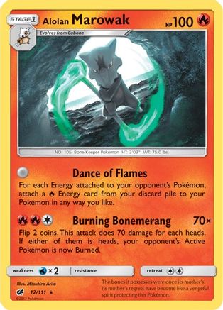 Alolan Marowak 012 - Holofoil SM Crimson Invasion - Holo Rare