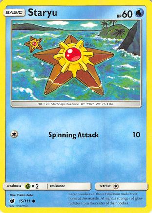 Staryu 015 - Reverse Holofoil SM Crimson Invasion - Common