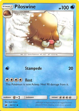Piloswine 020 SM Crimson Invasion - Uncommon