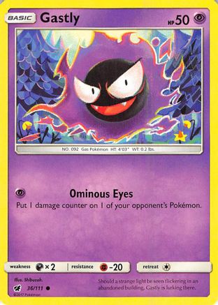Gastly 036 - Reverse Holofoil SM Crimson Invasion - Common