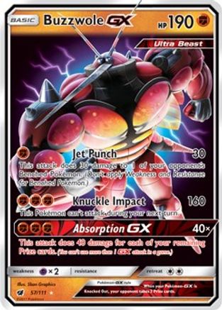 Buzzwole GX 057 - Holofoil SM Crimson Invasion - Ultra Rare