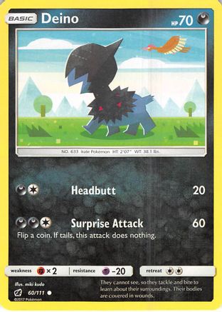 Deino 060 - Reverse Holofoil SM Crimson Invasion - Common