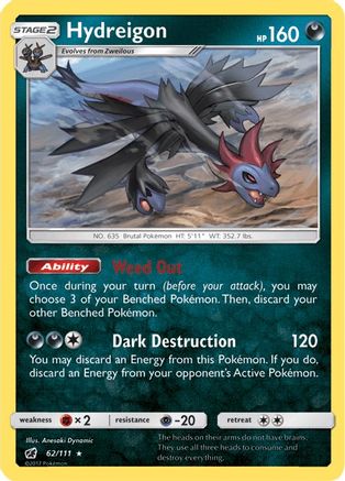 Hydreigon 062 - Reverse Holofoil SM Crimson Invasion - Rare