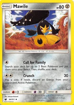 Mawile 064 - Reverse Holofoil SM Crimson Invasion - Uncommon