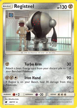 Registeel 068 - Reverse Holofoil SM Crimson Invasion - Rare