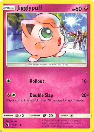 Jigglypuff 071 - Reverse Holofoil SM Crimson Invasion - Common