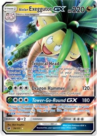 Alolan Exeggutor GX 074 - Holofoil SM Crimson Invasion - Ultra Rare
