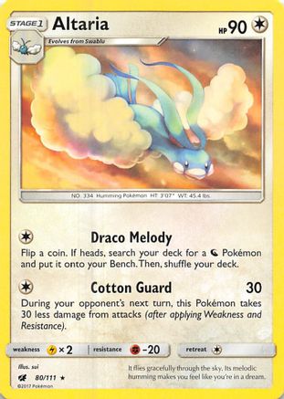 Altaria 080 - Reverse Holofoil SM Crimson Invasion - Rare