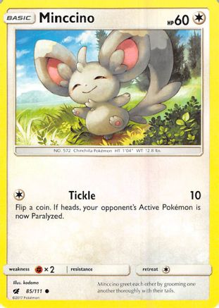 Minccino 085 - Reverse Holofoil SM Crimson Invasion - Common