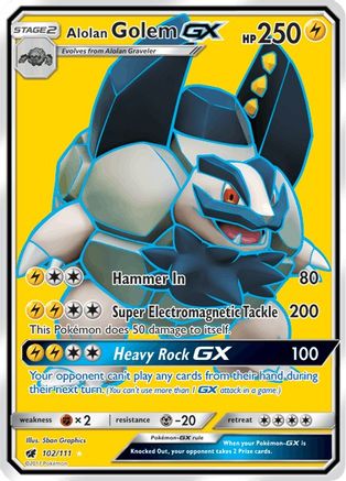 Alolan Golem GX (Full Art)/111 - Holofoil SM Crimson Invasion - Ultra Rare