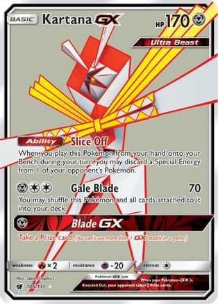 Kartana GX (Full Art) 106/111 - Holofoil SM Crimson Invasion - Ultra Rare