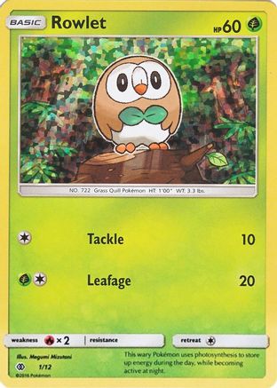 Rowlet - 1/12/12 - Holofoil McDonalds Promos 2017 - Promo