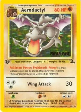 Aerodactyl (Prerelease) 001 - 1st Edition Holofoil WoTC Promo - Promo