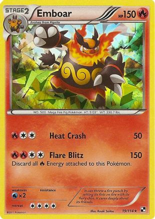 Emboar - 19/114 (Cracked Ice Holo)/114 - Holofoil Deck Exclusives - Holo Rare