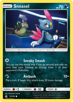 Sneasel 073/156 - Reverse Holofoil SM Ultra Prism - Common