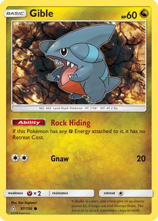 Gible (97) (97) 097 - Reverse Holofoil SM Ultra Prism - Common